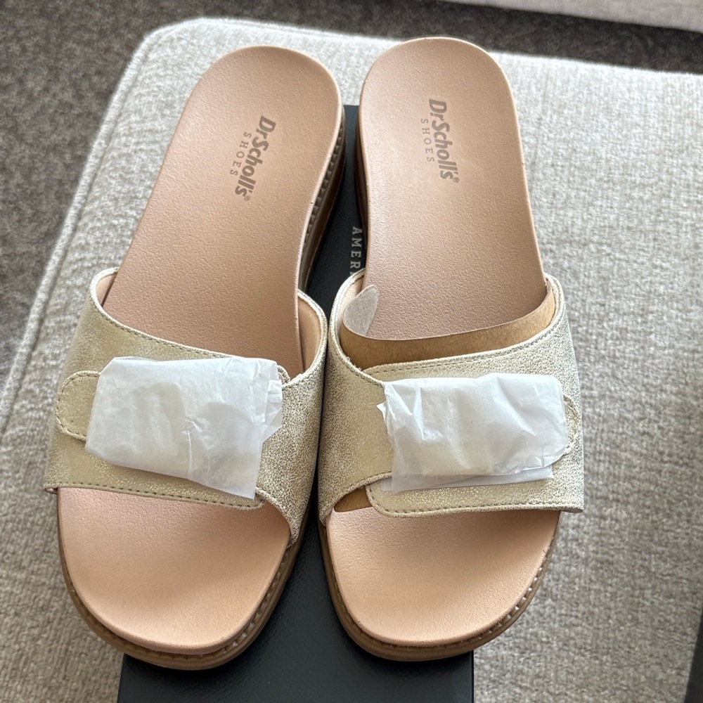Dr. Scholl's Women's Beige Slide Sandals